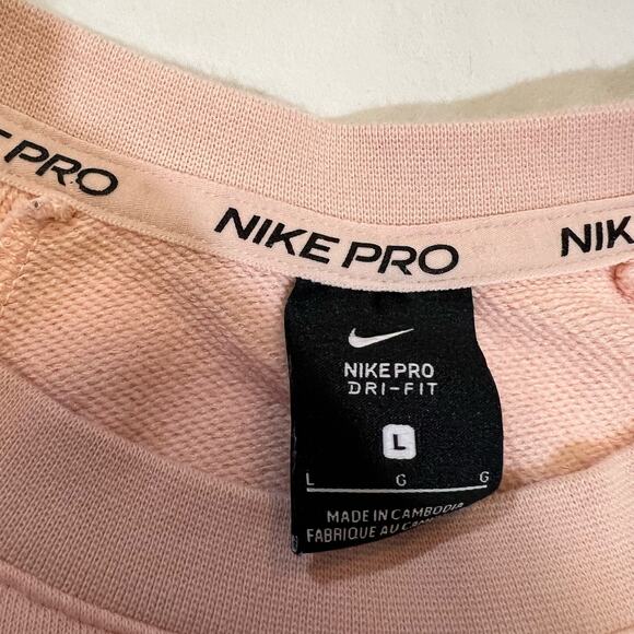 Nike Pro Dri-Fit Get Fit Women's Crew Boxy Cropped sweatshirt pink L - Picture 5 of 13